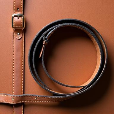 Ein Set aus einem passenden Ledergürtel und einer Brieftasche.